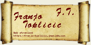 Franjo Topličić vizit kartica